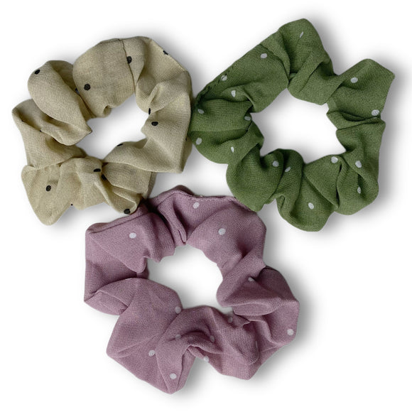 3 Pack Delicate Dots Scrunchies