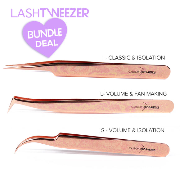 Bundle Deal 3pcs Lash Tweezer - Volume, Classic & Isolation