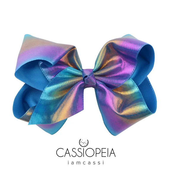 Dark Unicorn Iridescent Large Girls Bow with Secure Clip