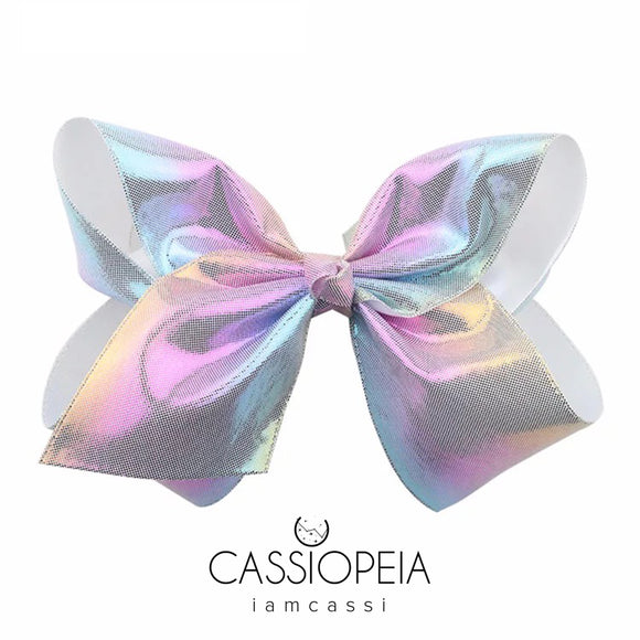 Unicorn Iridescent Large Girls Bow with Secure Clip